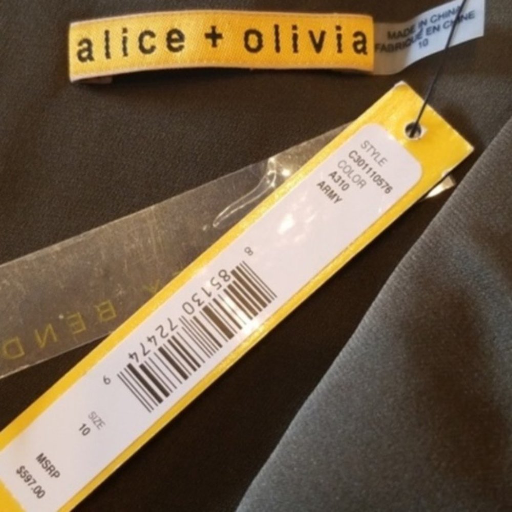 NWT {Alice + Olivia} Olive Lamb Leather Top Romper - Picture 8 of 8
